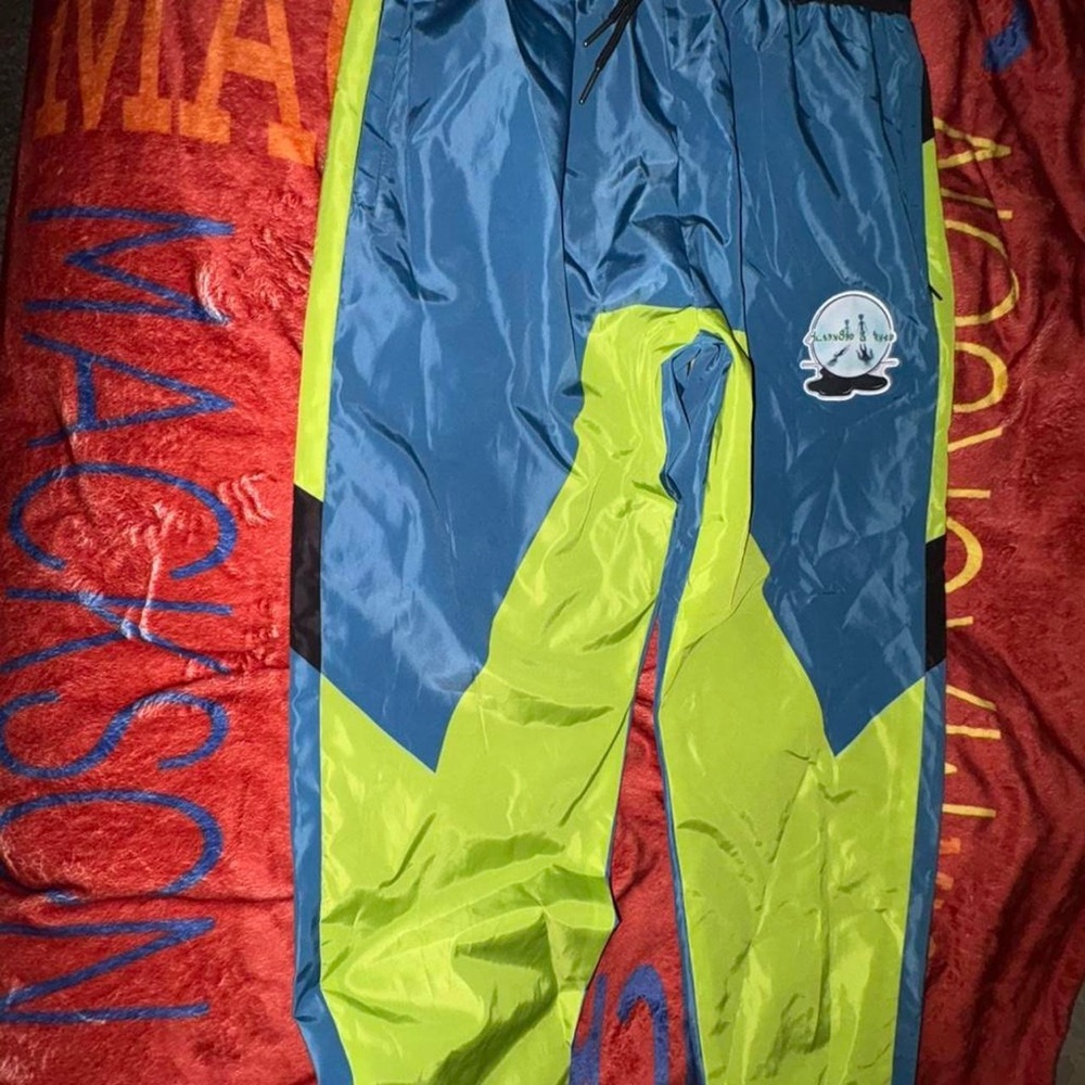 Kids Blue and Green Track Pants